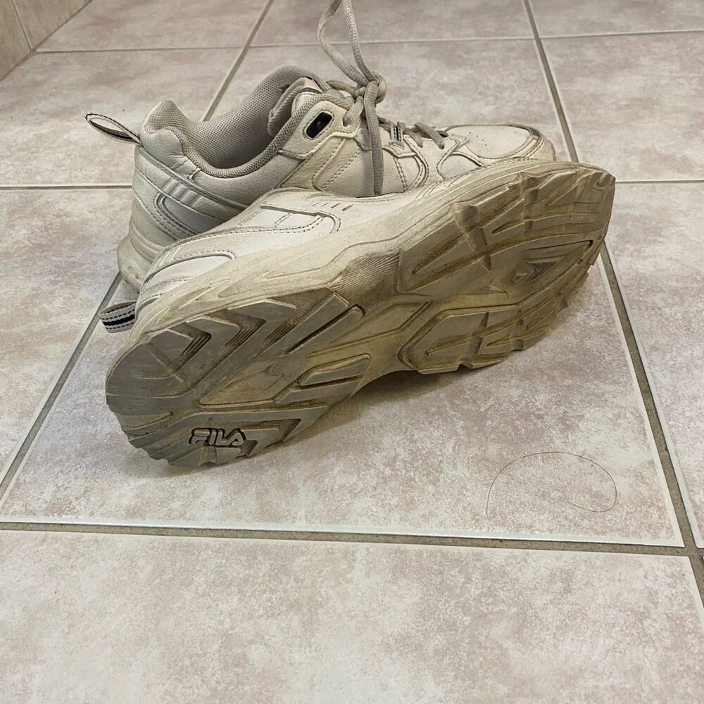 White Leather Fila Sneakers